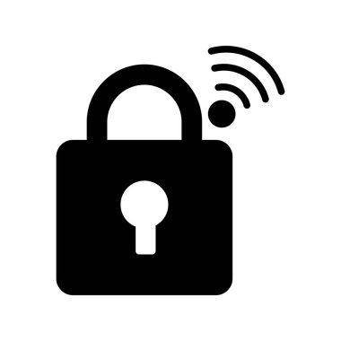 Asma Kilit Kabartma Vektör Simgesi Tasarımı