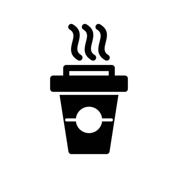 Kaffeetasse Glyph Vector Icon Desig — Stockvektor