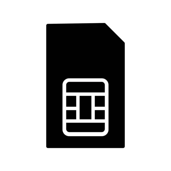 Sim Card Glyph Vector Icon Desig — Vector de stock