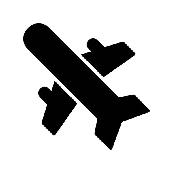 Uçak Glyph Vektör Simgesi Desig — Stok Vektör