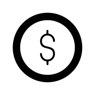 Bozuk Para Glifi Vektör Simgesi Tasarımı