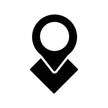 Gps Glyph Vektör Simgesi Tasarımı