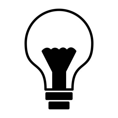 Ampul Kabartma Vektör Simgesi Tasarımı