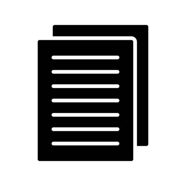 Belge Glyph Vektör Simgesi Tasarımı