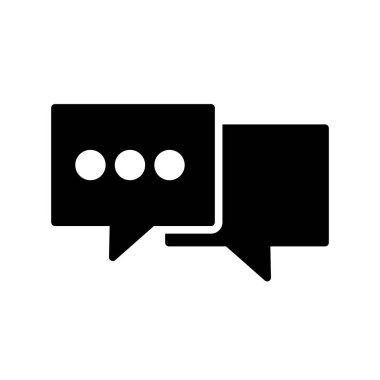 Chat Glyph Vektör Simgesi Tasarımı