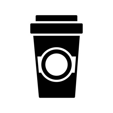 Kahve Kupası Kabartma Vektör Simgesi Tasarımı