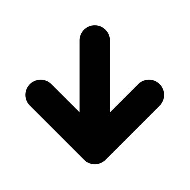  Aşağı Glyph Vektör Simgesi Tasarımı
