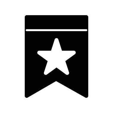 Yer İmleri Glyph Vektör Simgesi Tasarımı