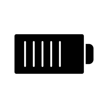  Batarya Glyph Vektör Simgesi Tasarımı