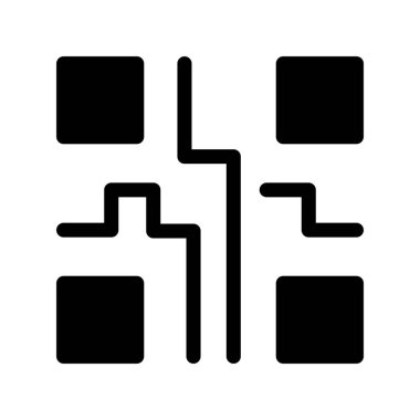 Barkod Glyph Vektör Simgesi Tasarımı