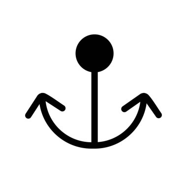 Gemi Kancası Glyph Vektör Simgesi Tasarımı