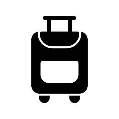  Seyahat Çantası Glyph Vektör Simgesi Tasarımı