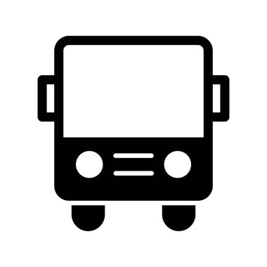 Büyük otobüs Glyph Vektör Simgesi Tasarımı