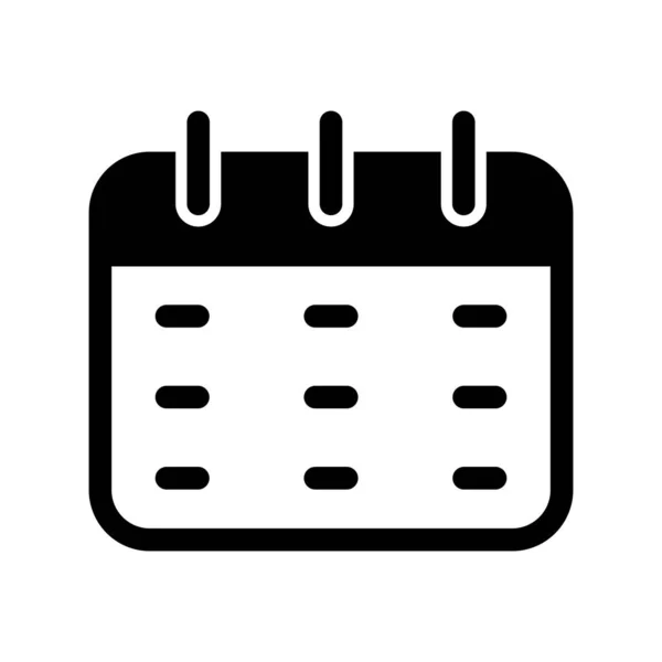 Calendario Glyph Icona Vettoriale Desig — Vettoriale Stock