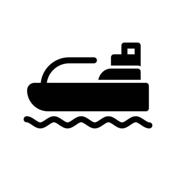 Fartbåt Glyph Vector Icon Desig — Stock vektor