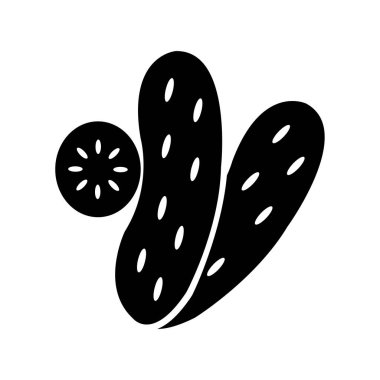 Salatalık Kabartma Vektör Simgesi Tasarımı