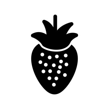 Çilek Kabartma Vektör Simgesi Tasarımı