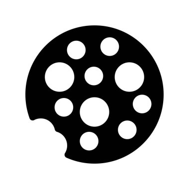 Cookie Glyph Vektör Simgesi Tasarımı