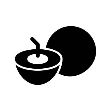 Hindistan cevizi Kabartma Vektör Simgesi Tasarımı