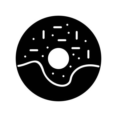 Donut Glyph Vektör Simgesi Tasarımı