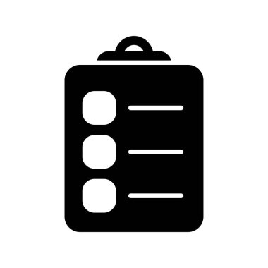 Yapılacaklar Listesi Glyph Vektör Simgesi Tasarımı