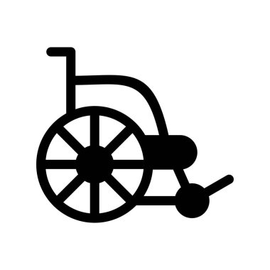 Tekerlekli sandalye Glyph Vektör Simgesi Tasarımı
