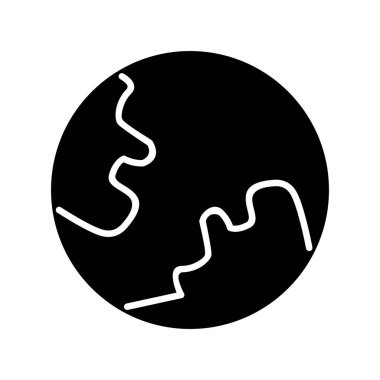 Dünya Kabartma Vektör Simgesi Tasarımı