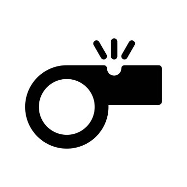 Whistle Glyph Vektör Simgesi Tasarımı