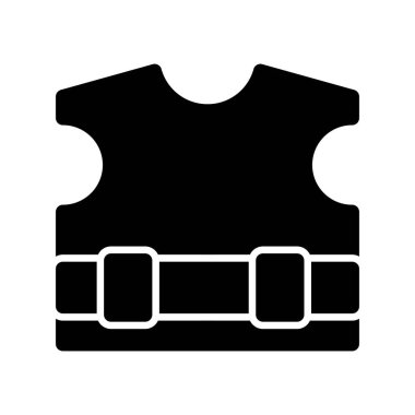 Can Yelekli Glyph Vektör Simgesi Tasarımı