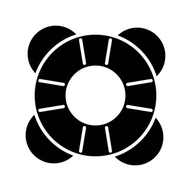 Lifebuoy Glyph Vektör Simgesi Tasarımı