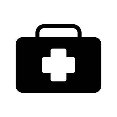 İlk Yardım Kiti Glyph Vektör Simgesi Tasarımı