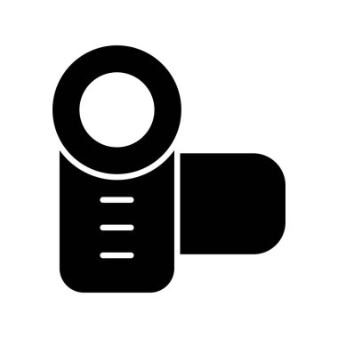  Video Kayıt Glyph Vektör Simgesi Tasarımı
