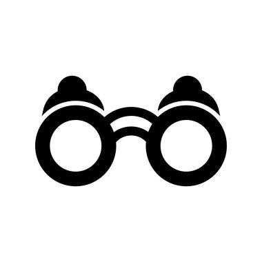 Dürbünlü Glyph Vektör Simgesi Tasarımı