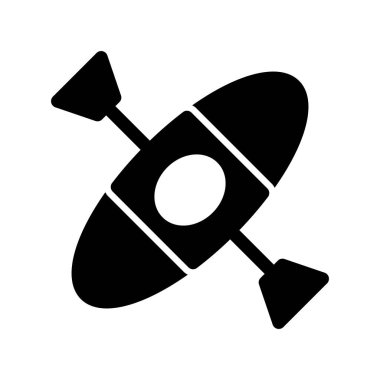 Kayak Glyph Vektör Simgesi Tasarımı