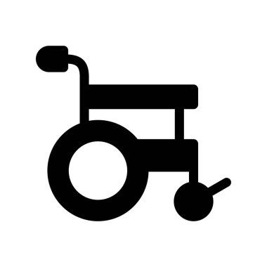 Tekerlekli sandalye Glyph Vektör Simgesi Tasarımı