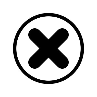 Çapraz Glyph Vektör Simgesi Tasarımı