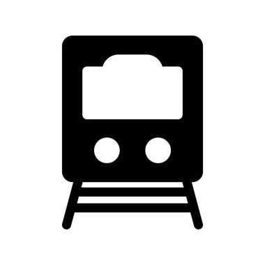 Tren Glyph Vektör Simgesi Tasarımı