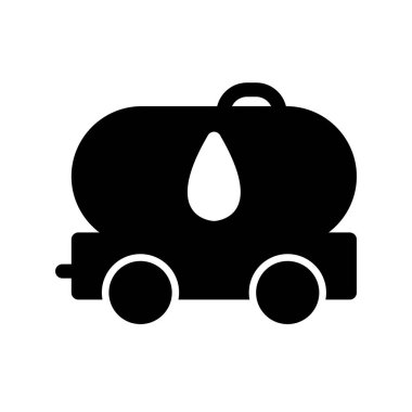 Depolama Tankı Glyph Vektör Simgesi Tasarımı