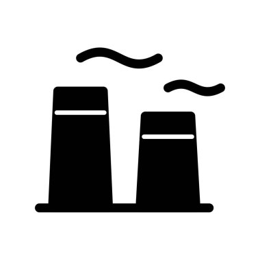 Green Factory Glyph Vektör Simgesi Tasarımı