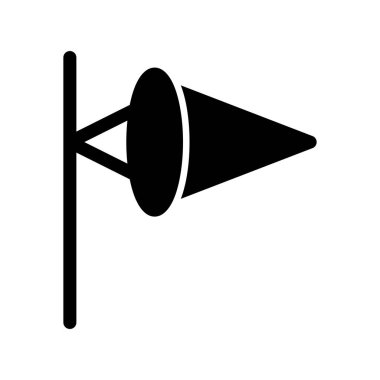  Windsock Glyph Vektör Simgesi Tasarımı