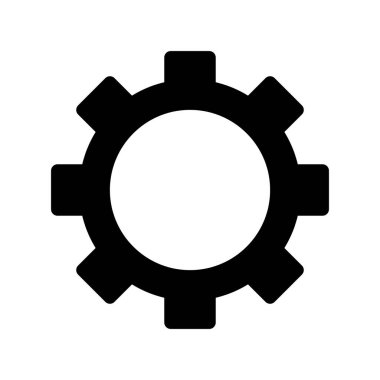 Gear Glyph Vektör Simgesi Tasarımı