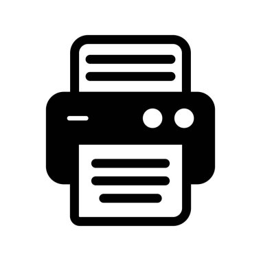 Yazıcı Glyph Vektör Simgesi Tasarımı