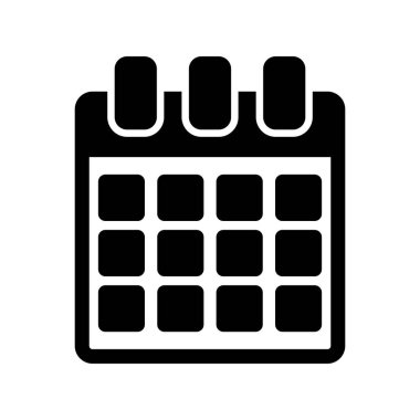 Takvim Glyph Vektör Simgesi Tasarımı