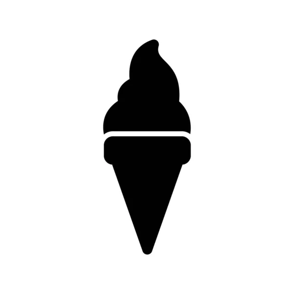 Zmrzlina Cone Glyph Vector Icon Desig — Stockový vektor