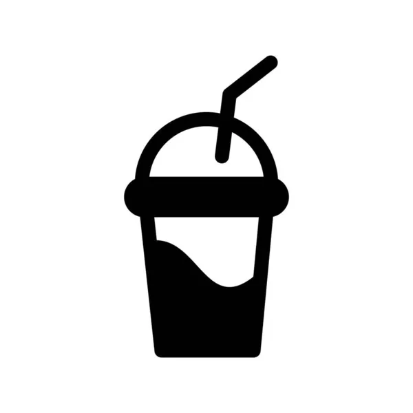 Milkshake Glyph Vector Icon Desig — Stock Vector