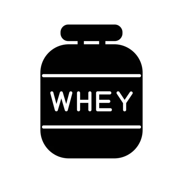 Whey Protein Glyph Vector Icon Desig — Stock Vector