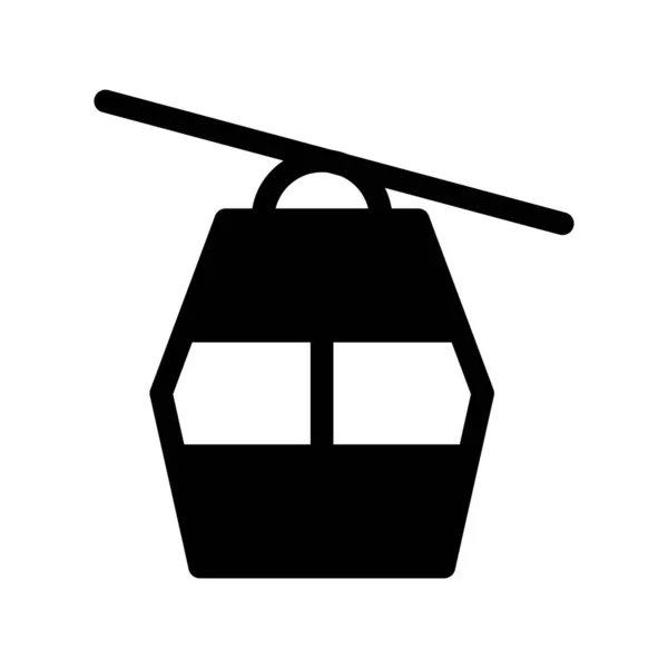 Cable Car Glyph Vector Icon Desig — Vector de stock