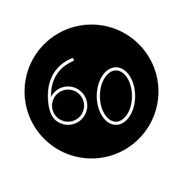 Speed Limit Glyph Vector Icon Desig — Stock Vector