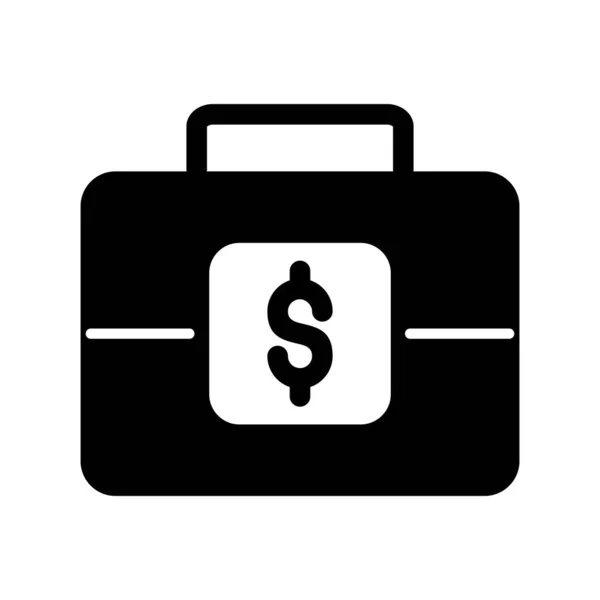 Briefcase Glyph Vector Icon Desig — Stock Vector