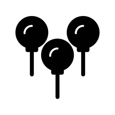 Balonlar Glyph Vektör Simgesi Tasarımı